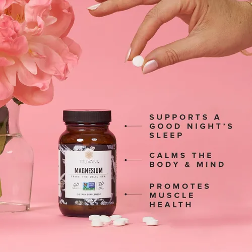 Miniatura 3 de Truvani Tabletas de óxido de magnesio de 400 mg 60 tabletas Apoya la calma y el sueño, huesos saludables, salud muscular, salud digestiva