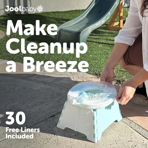 Miniatura 5 de Jool Baby Silla portátil de entrenamiento para ir al baño con bolsa de viaje y 30 forros, plegable, para uso en interiores y exteriores, camping