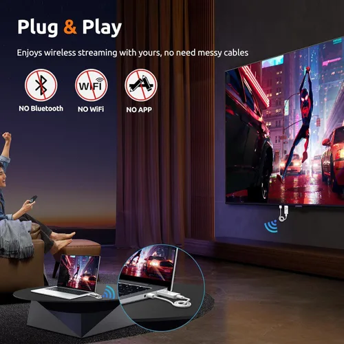 Miniatura 2 de Transmisor y receptor HDMI inalámbricos, decodificación 4K, salida de 1080P, extensor HDMI inalámbrico de 328 pies/328.1 ft para transmisión de alta