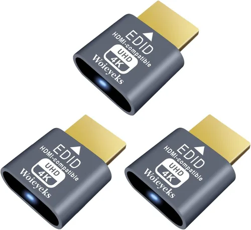 Miniatura 10 de Enchufe ficticio DisplayPort 4K, emulador de pantalla fantasma sin cabeza, compatible con emulador EDID, 1080 @60 Hz-3840 x 2160 @17 Hz, paquete de 2
