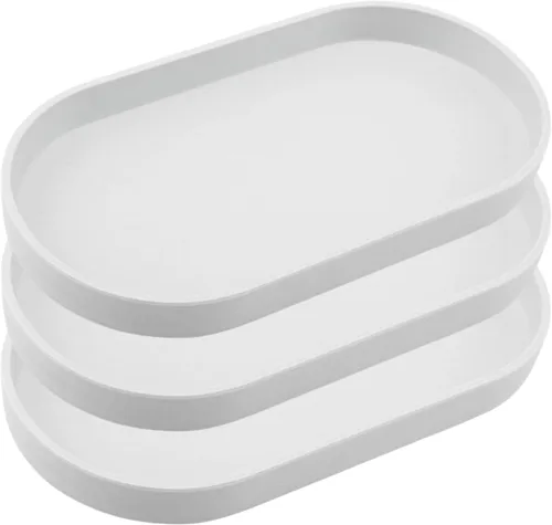 Miniatura 10 de Bandeja pequeña negra (10 pulgadas), bandeja ovalada organizadora de encimera Serving Seasoning, Salt and Pepper, Soap, Perfume, Coffee Accessory