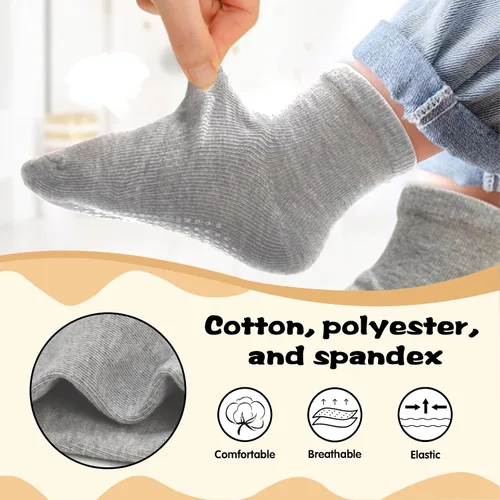 Miniatura 4 de HYCLES Calcetines de agarre para niños pequeños, calcetines antideslizantes para el suelo con agarre para niños de 1 a 10 años y niñas de 6 a 12