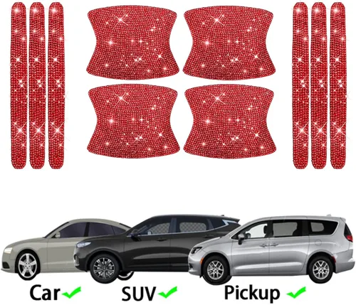 Miniatura 3 de BetterJonny 10 unidades de protectores de arañazos de cristal, pegatinas de manija de strass para protección brillante para calcomanías de auto