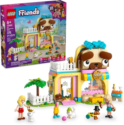 LEGO Friends Tienda de Accesorios para Mascotas Set de juego de simulación, juguete de construcción para niños, niñas y niños, edades 6+, con 3