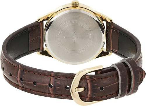 Miniatura 2 de Casio #LTP-V005GL-7B - Reloj analógico de vestir con correa de cuero dorado estándar para mujer, MIX, Movimiento de cuarzo