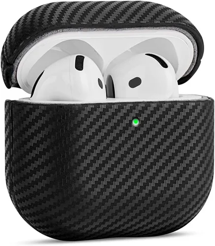 Miniatura 20 de Haobobro Funda de piel para AirPods Pro 2, piel seleccionada respetuosa con la piel, textura de fibra de carbono, hecha a mano, funda rígida Azul