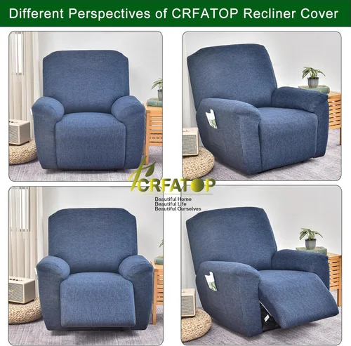 Miniatura 3 de CRFATOP Funda Estampada para Sillón Reclinable Elástica Fundas para Sillas Reclinables 4 Piezas Antideslizantes Fundas para Sofá Reclinable