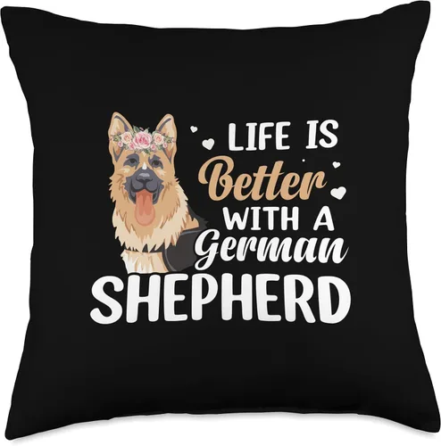 Miniatura 4 de German Shepherd Dog Gift Design Ideas Life is Better with a German Shepherd Dog - Divertida almohada de 16 x 16 pulgadas, multicolor