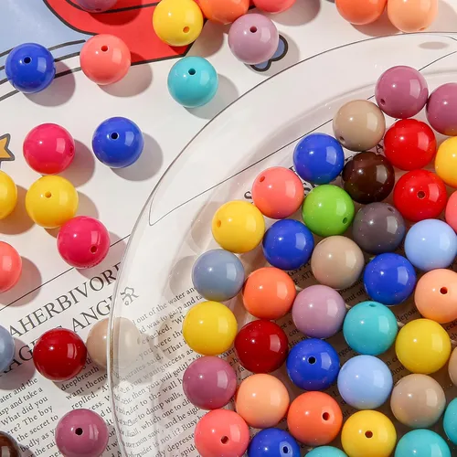 Miniatura 3 de Cuentas de acrílico de 16 mm Cuentas de acrílico multicolor Cuentas de acrílico redondas Cuentas de colores para manualidades de joyería DIY