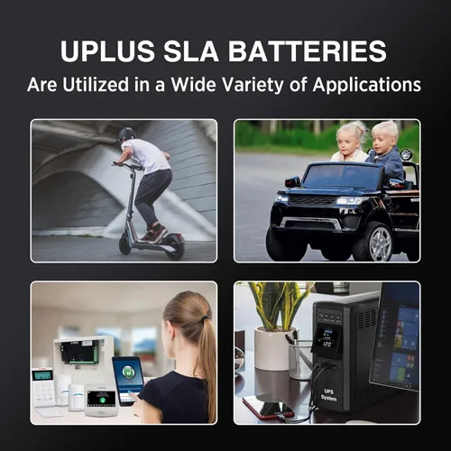 Miniatura 6 de UPLUS - Batería de alarma de seguridad de 12V 7Ah, batería recargable SLA para alarmas de incendio domésticas, puertas de garaje, Razor E200 E200S