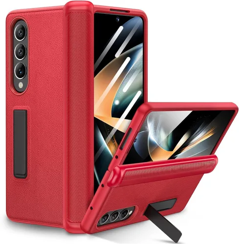 Miniatura 10 de Ruky - Funda para Galaxy Z Fold 4 con protección de bisagra, color negro Fundas de cuerpo completo con soporte magnético y protector de pantalla