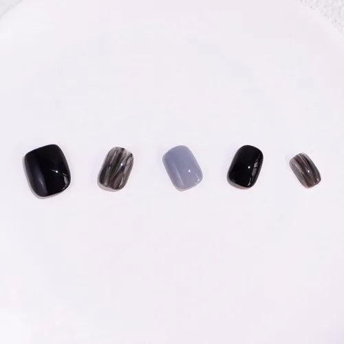 Miniatura 38 de LIGHT RAIN - Uñas a presión medianas con diseño de galaxia Andromeda, de lujo, reutilizables, de siete capas, con acabado UV, uñas postizas hechas a
