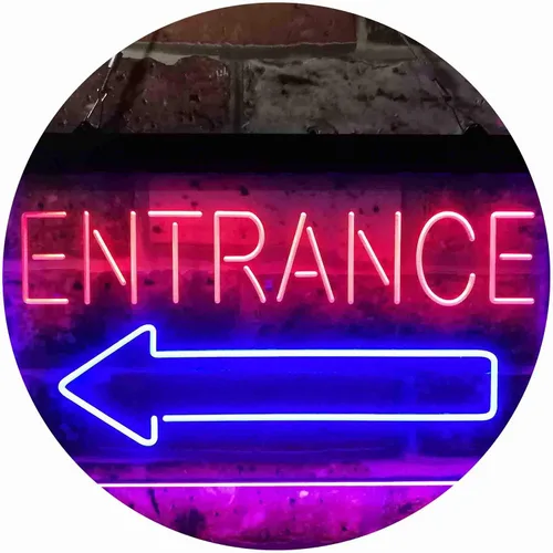 Miniatura 11 de ADVPRO Flecha de entrada izquierda doble color LED neón signo azul y rojo 12 x 8 pulgadas st6s32-i3896-br