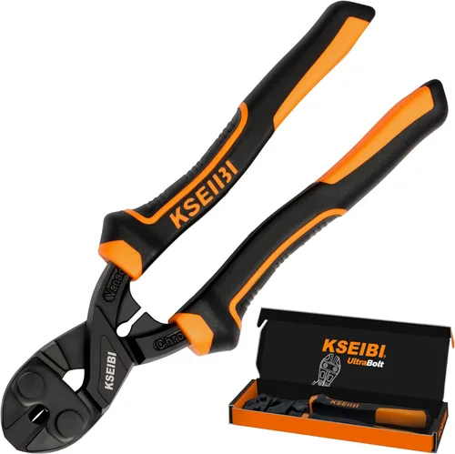 Miniatura 16 de KSEIBI 141575 Cortadores de pernos pequeños de 14 pulgadas, cortador de pernos de alambre de cromo vanadio resistente con mango ergonómico de agarre