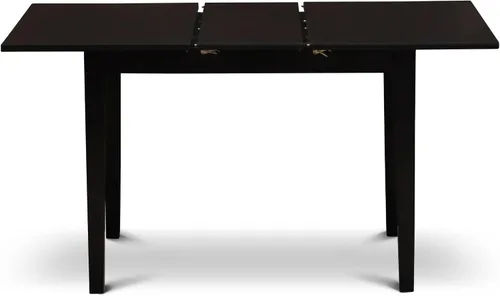 Miniatura 9 de East West Furniture NFAS3-BLK-09 - Juego de mesa de cocina de 3 piezas, incluye una mesa de madera y 2 sillas acolchadas de tela de poliéster azul