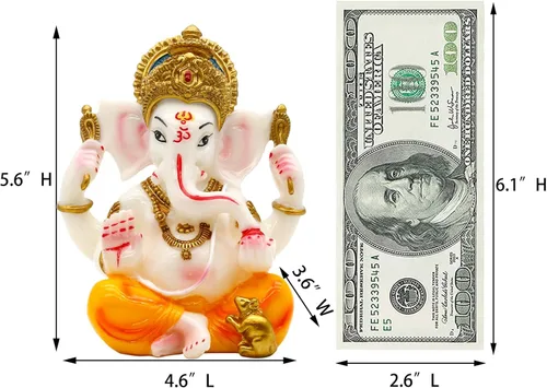 Miniatura 6 de alikiki Ídolo hindú de Lord Ganesha - Dios de la India Ganesh estatua Diwali Regalos indio Puja Artículos para el hogar Templo Mandir Pooja