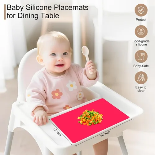 Miniatura 2 de Manteles individuales para niños, manteles individuales de silicona para mesa de comedor, cocina, tapete de comedor impermeable para niños pequeños