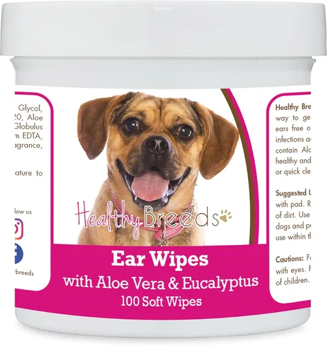 Miniatura 85 de Healthy Breeds Pastor alemán, silla de montar, toallitas de limpieza de oídos con aloe y eucalipto para perros, 100