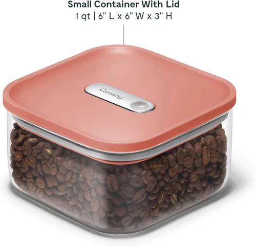 Miniatura 3 de Caraway 1 qt de vidrio Contenedor hermético de almacenamiento de alimentos con tapa – Contenedor de almacenamiento de cocina sin tóxicos, sin BPA