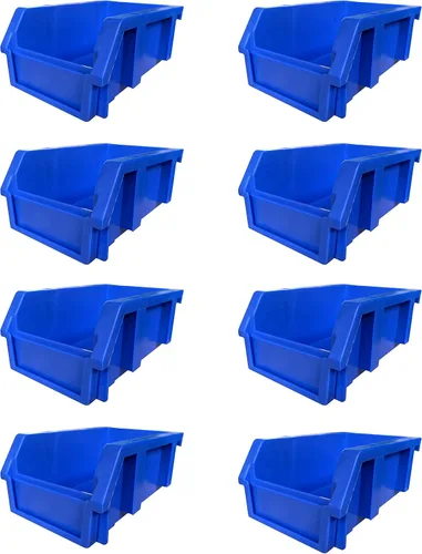 Miniatura 16 de Paquete de 2 cubos de almacenamiento apilables, organizador de polipropileno resistente de 8.4 x 11 x 6.9 pulgadas, diseño colgante y de conexión
