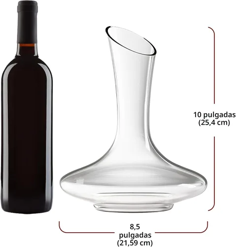 Miniatura 9 de Le Chateau - Jarra de vino grande y elegante de cristal con aireador – Decantador de vidrio de 750ml – Jarra de cristal transparente soplada a mano