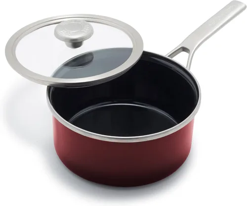 Miniatura 30 de Merten & Storck Utensilios de cocina esmaltados con núcleo de acero hecho a mano europea, sartén de 3 cuartos de galón con tapa, inducción, sin PFAS