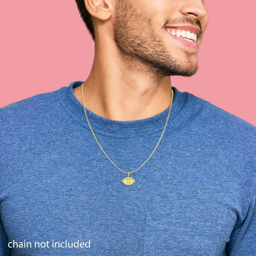 Miniatura 2 de 10K or 14K Yellow White or Rose Gold Sports Charm Customized Football Pendant with Your Name and Number - Choice of Metal