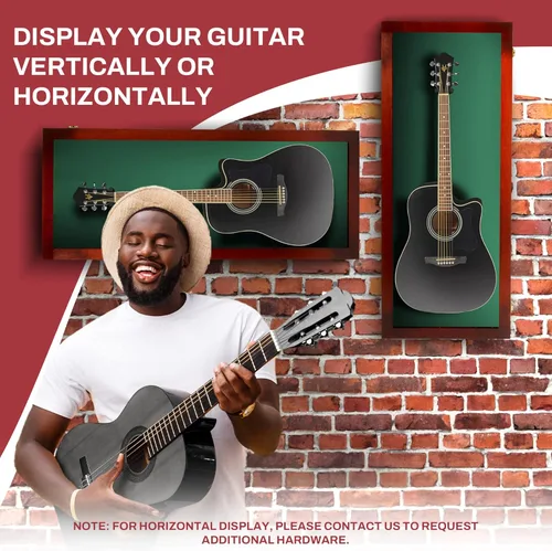 Miniatura 6 de PENNZONI Vitrina de guitarra acústica - Estuche acrílico para guitarra acústica - Soporte de pared para guitarra hecha de marco de madera dura