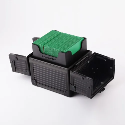 Miniatura 2 de Caja de cubierta de metal negro caja de dados para protector de cubierta de almacenamiento tarjetas comerciales TCG Ultra Pro manga MTG Magic FaB