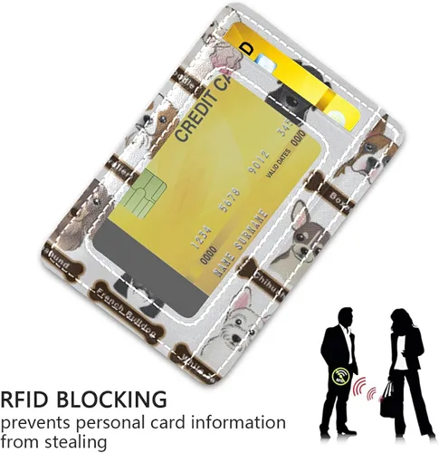 Miniatura 3 de Cartera minimalista delgada, bolsillo frontal RFID bloqueo de cuero titular de la tarjeta de crédito, Multi 19