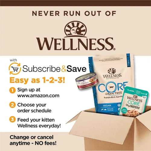 Miniatura 10 de Wellness CORE Tiny Tasters - Alimento húmedo picado para gatos adultos, natural, rico en proteínas, sin granos, receta de pollo, 1.75 onzas, paquete