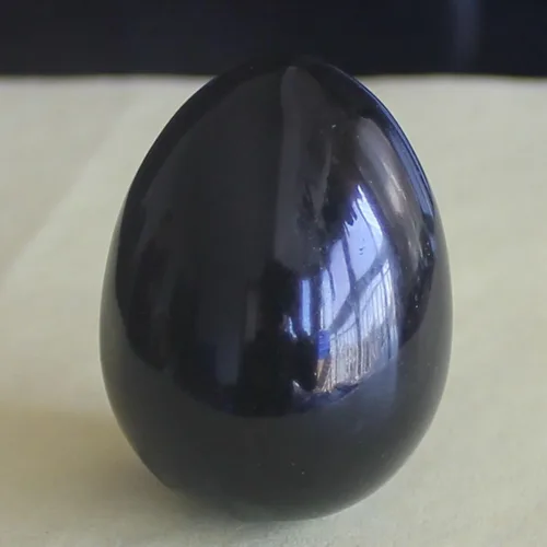 Miniatura 4 de Huevo de cristal de cuarzo mezclado de 1.575x1.181 in con soporte de madera, decoración del hogar, piedra de chakra, curación de reiki, Obsidiana
