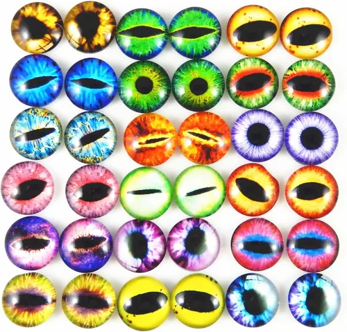 Miniatura 11 de juliewang Wholesale en bulk Assorted Ojo de dragón Cubiertos Cabochons de vidrio redondas para hacer Muñeca y la joyería Configuración