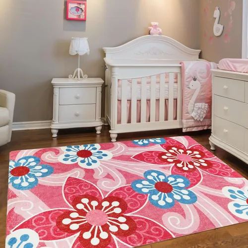 Miniatura 15 de USTIDE Butterflys Alfombra para Niños 5X7/55"x78" Alfombra de Área Lavable a Máquina para Dormitorio de Niñas Alfombra Suave para Sala de Estar Sala