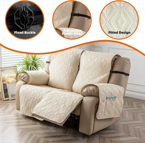Miniatura 6 de Genina - Funda impermeable para sillón reclinable de dos plazas, funda antideslizante para sofá, funda para sofá reclinable de 2 plazas, funda