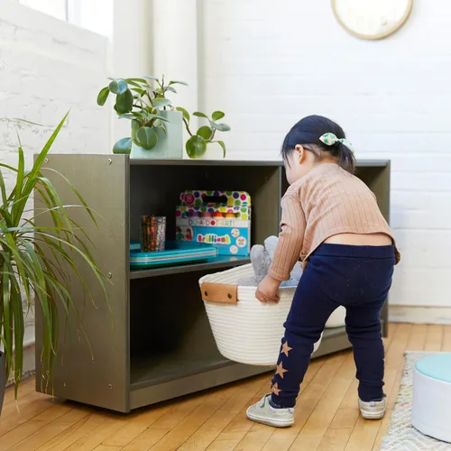 Miniatura 2 de ECR4Kids Gabinete de almacenamiento móvil de 5 compartimentos, para niños pequeños, mobiliario para aulas, Gris lavado