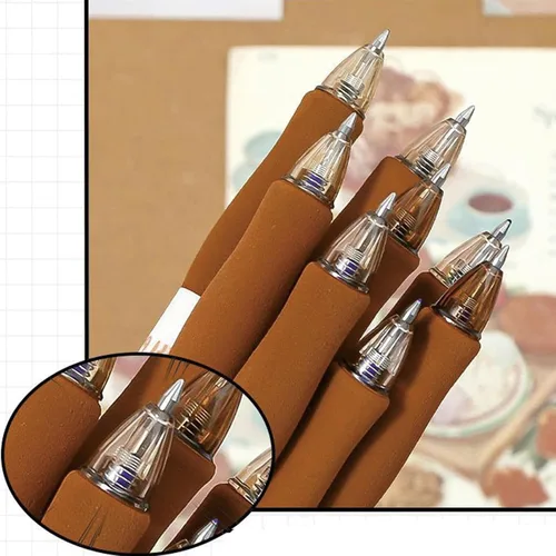 Miniatura 6 de MOZXIRZ 4 bolígrafos de tinta de gel borrables retráctiles, bonitos bolígrafos de oso de 0.5mm, bolígrafo de punta fina, suministros escolares