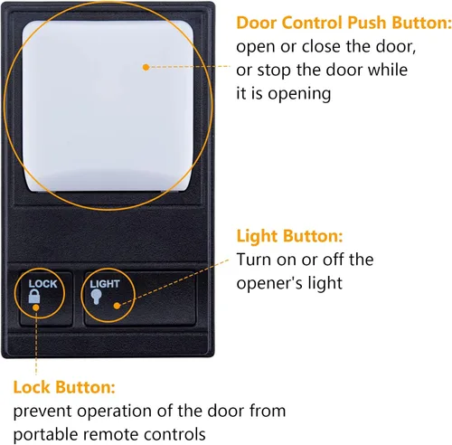 Miniatura 5 de Para LiftMaster 41A5273-1 Panel de control multifunción, paneles de repuesto de puerta de garaje de pared con cable para 78LM 81lm, 371lm, 971lm