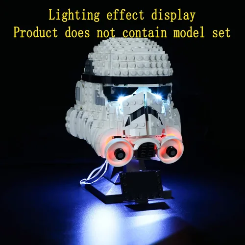 Miniatura 5 de GEAMENT Kit de luz LED compatible con casco Lego Stormtrooper - Juego de iluminación para modelo de construcción 75276