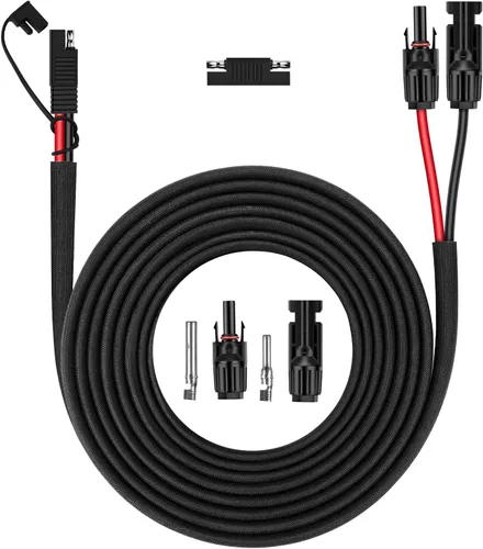 Miniatura 11 de iGreely Cable conector de panel solar de 2 pies, adaptador SAE de 10 AWG a macho y hembra, cable de extensión fotovoltaica para panel solar
