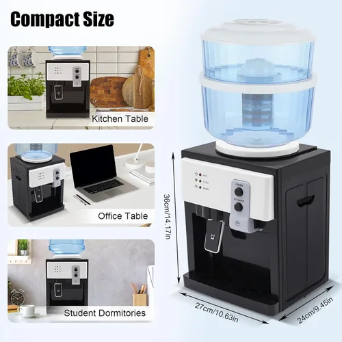 Miniatura 6 de LYNICESHOP Dispensador de agua de encimera de carga superior, dispensador de agua fría caliente de 5 galones, dispensador de agua fría