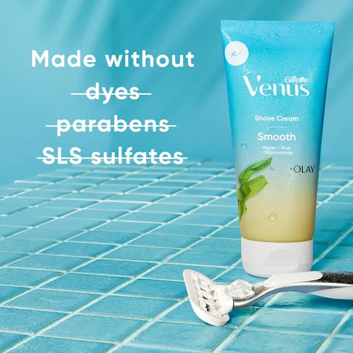Miniatura 3 de Gillette Venus Smooth plus Olay Crema de afeitar para mujer, 3 unidades, 6 onzas