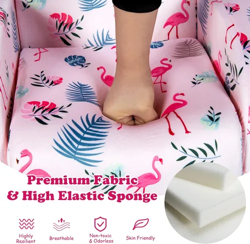 Miniatura 8 de HONEY JOY Sofá para niños, sofá plegable convertible 3 en 1 para niños y cómoda silla tumbona abierta para jugar, sofá plegable de espuma, regalo