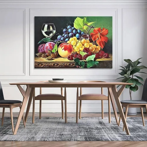 Miniatura 5 de Arte de pared vintage con imágenes de vino, obras de arte de vino y frutas, pintura al óleo sobre lienzo para comedor, lienzo, impresiones