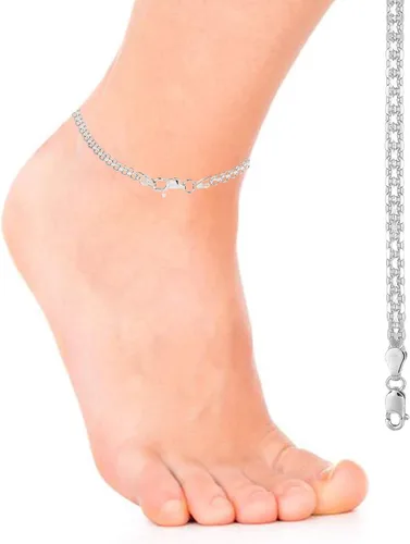 Miniatura 2 de Ritastephens Pulsera o collar de plata de ley italiana de 0.118in Bismark Link