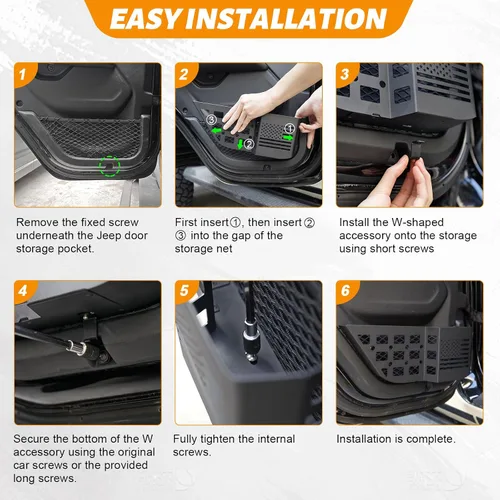 Miniatura 7 de MAIKER Caja de Almacenamiento de Metal para Puerta Trasera Compatible con Jeep Wrangler JL JLU 4XE 2018-2025 y Gladiator JT 2020-2025, Caja