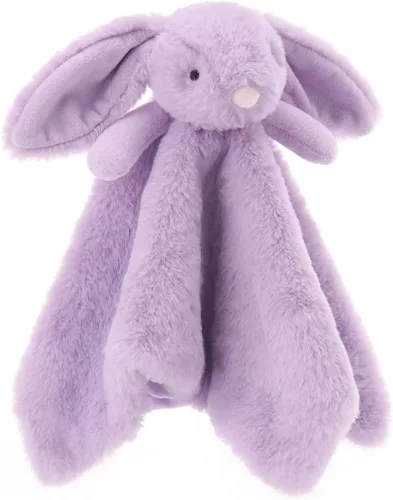 Miniatura 4 de Manta de seguridad de felpa con diseño de conejo púrpura de Apricot Lamb, manta de personaje para guardería de bebé, lujoso snuggler de peluche