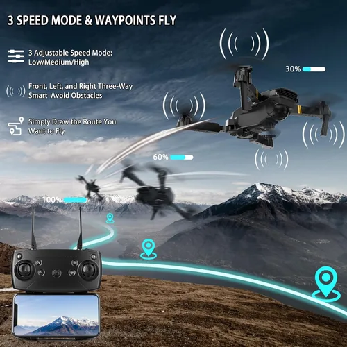 Miniatura 4 de Drones with Camera for Adults 4K 1080P, Mini Drone with Camera Foldable Drones for Adults, Altitude Hold, One Key Take Off/Land, 3D Flip, 3 Speed