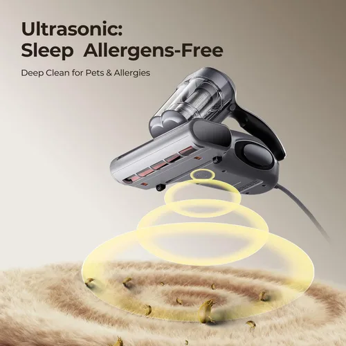 Miniatura 6 de JIGOO Aspirador de cama con sensor de polvo, aspiradora de colchón con UV, ultrasónico y alto calentamiento, succión de 13 Kpa 500 W potentes