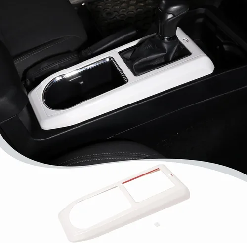 Cubierta de marco de panel de engranajes de consola central compatible con Toyota Tacoma 2016-2023, panel de cambios de automóvil, portavasos, marco